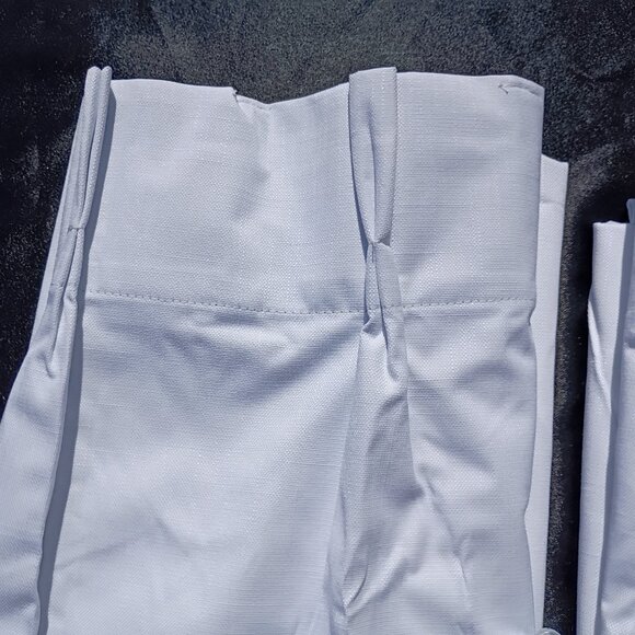 White Linen Blackout Curtains 41 x 83 Curtain Panels Pinch Pleat Back Tabs PAIR - Picture 13 of 16